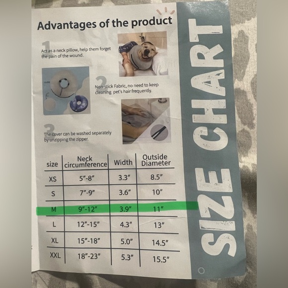 NEWSupet Inflatable Dog Cone Collar Surgery-Size Medium - Picture 4 of 5